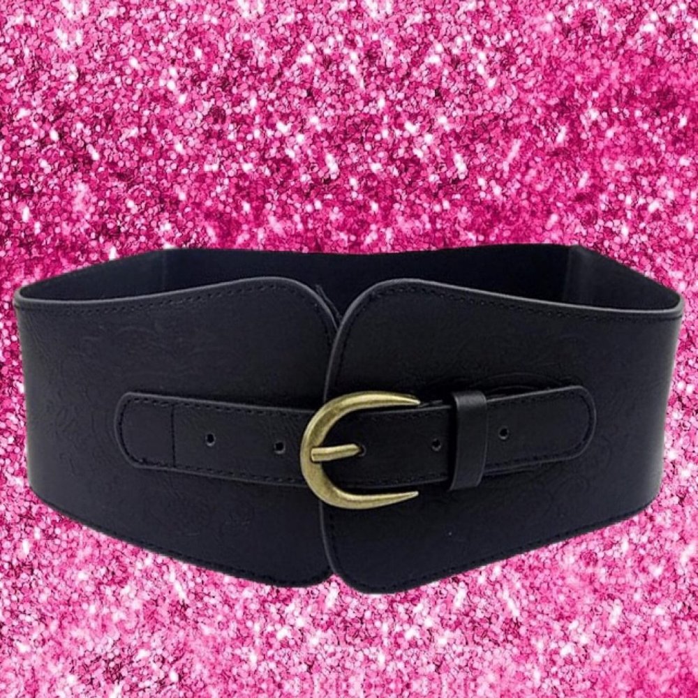 GORGEOUS WIDE BLACK BELT - Picture 2 of 4